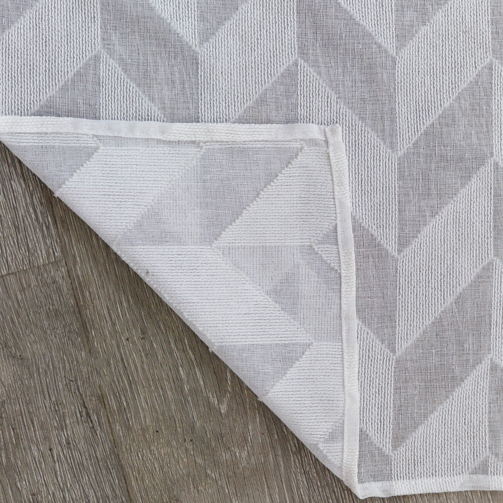 Stavros Chevron Sheer Curtain Panel, 52" x 54", White