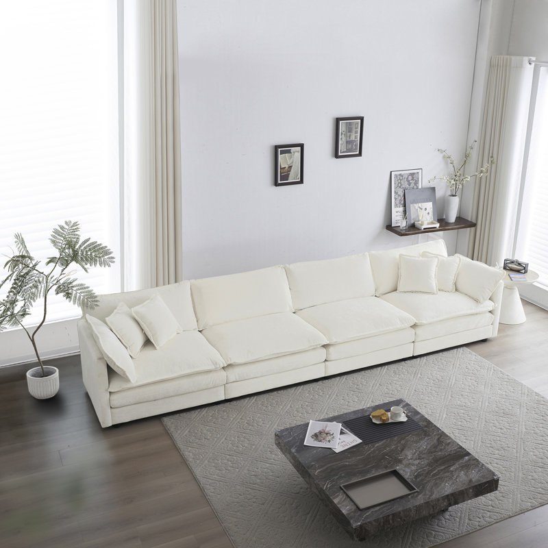 Canapé modulaire Free Free, 4, H 33 po x l 146,5 po x P 35 po, Blanc