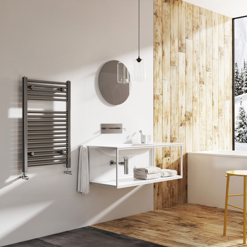 Straight Towel Rail Heated Towel Rails, 770mm H x 500mm W x 30mm D, Anthracite