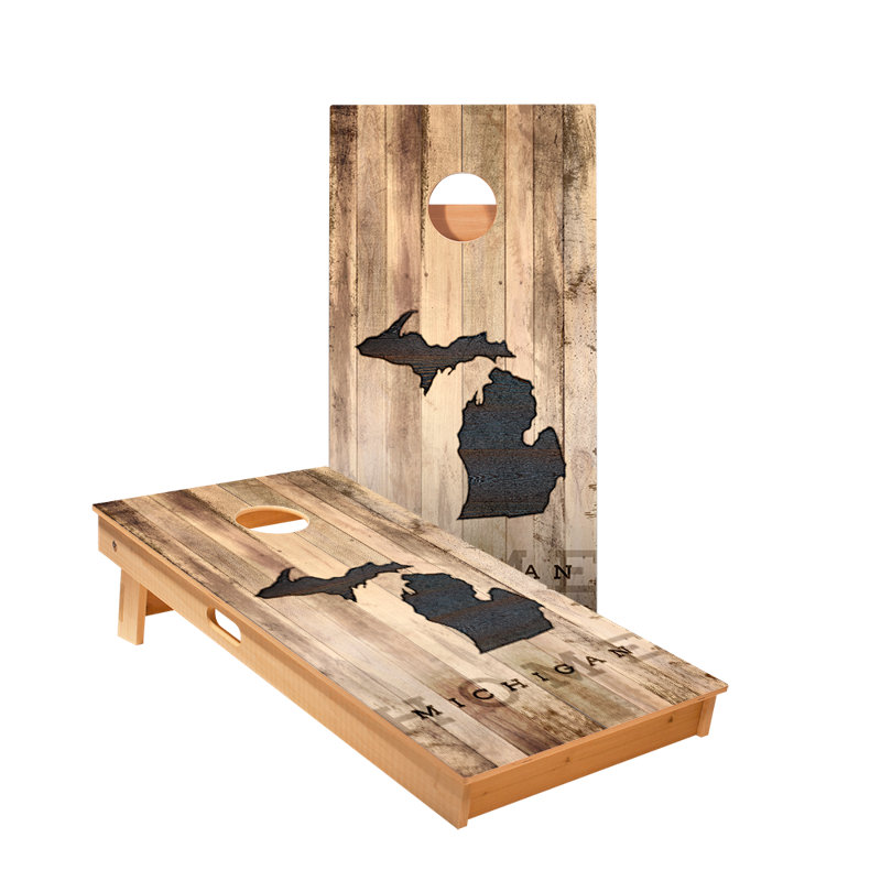 Planches cornhole en bois rustique Home State