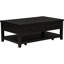 Table basse 2 patinée avec plateau et base en bois massif