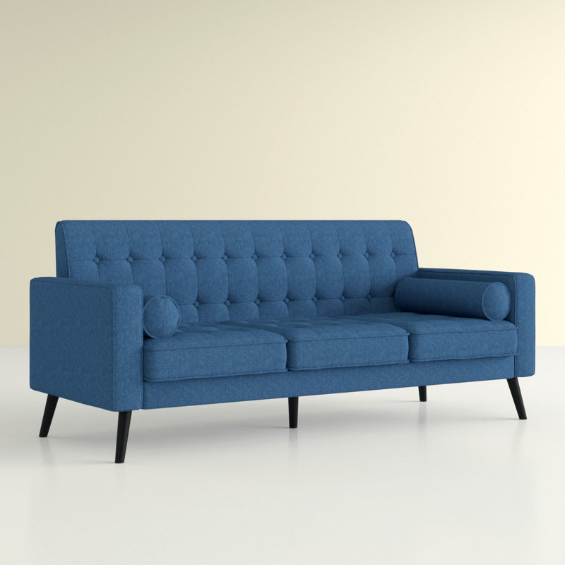 Benayah Upholstered 75.5'' Sofa, Ocean Blue 100% Linen