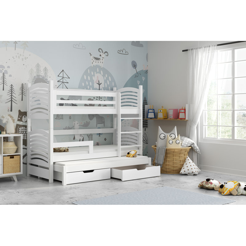 Beldegg Kids Bunk Bed and Mattress by Harriet Bee, Green