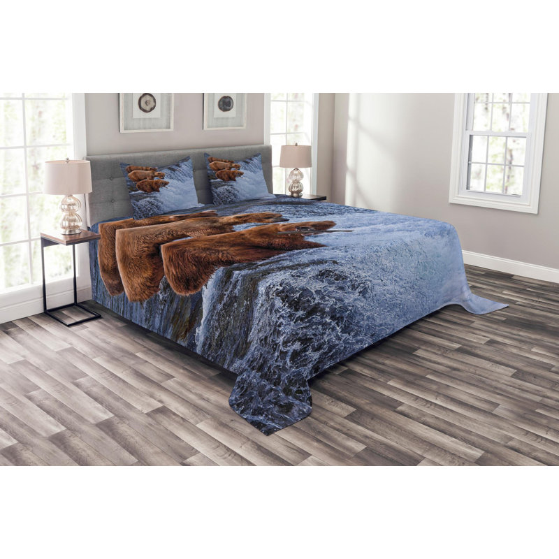 Rustic Polyester Coverlet, Queen Coverlet + 2 Shams
