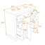 Meuble-lavabo autoportant simple avec lavabo en céramique, tablette réglable et grand espace de rangement-544274086