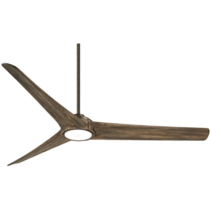 84" Timber 3-Blade LED Propeller Ceiling Fan with Remote Control and Light Kit Included, Aged Boardwalk