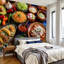 Murale auto-adhésive moderne pour la chambre à coucher Peel and Stick L 100 po x l 144 po