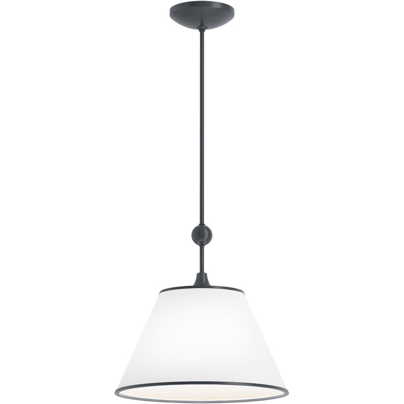 Parohn One-Light Pendant, White, Brushed Modern Brass