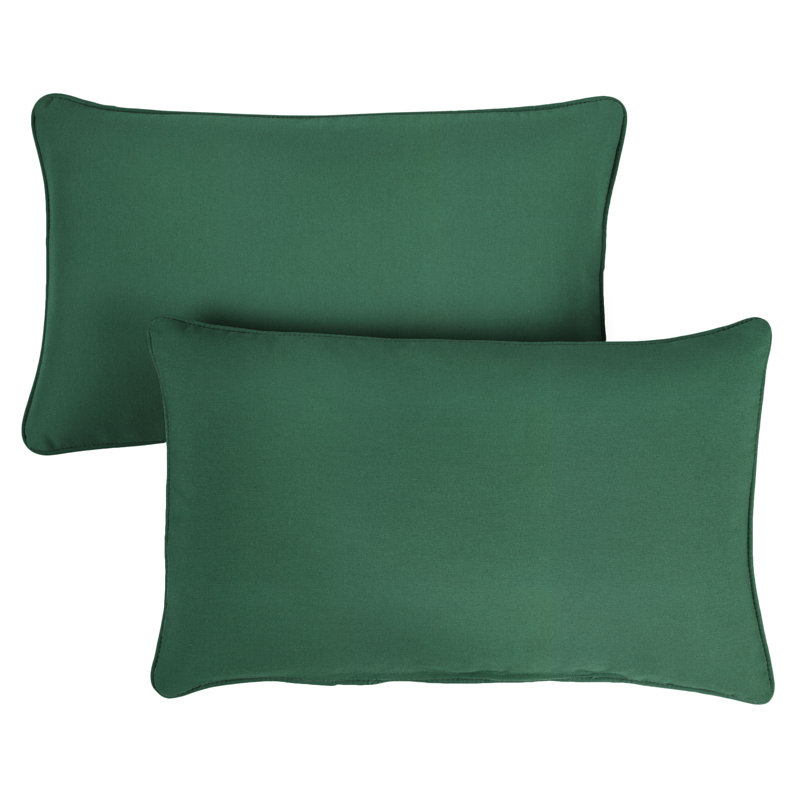 Sunbrella® Outdoor Reversible Throw Pillow, Canvas Forest Green Sunbrella® Canvas