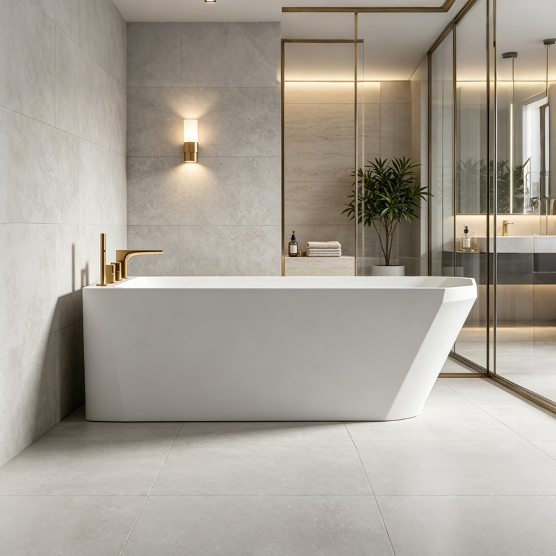 TB6054420831886TB&Size 28.35 " W Alcove / Tile in Soaking Solid Surface Bathtub, H 22,05 po x l 62,99 po x P 28,35 po