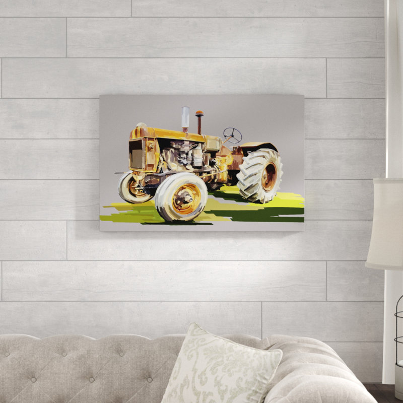 «Vintage Tractor IV», peinture sur toile, H 20 po x l 30 po