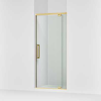 Statement76" H Pivot Shower Door With 5/16"-Thick Glass