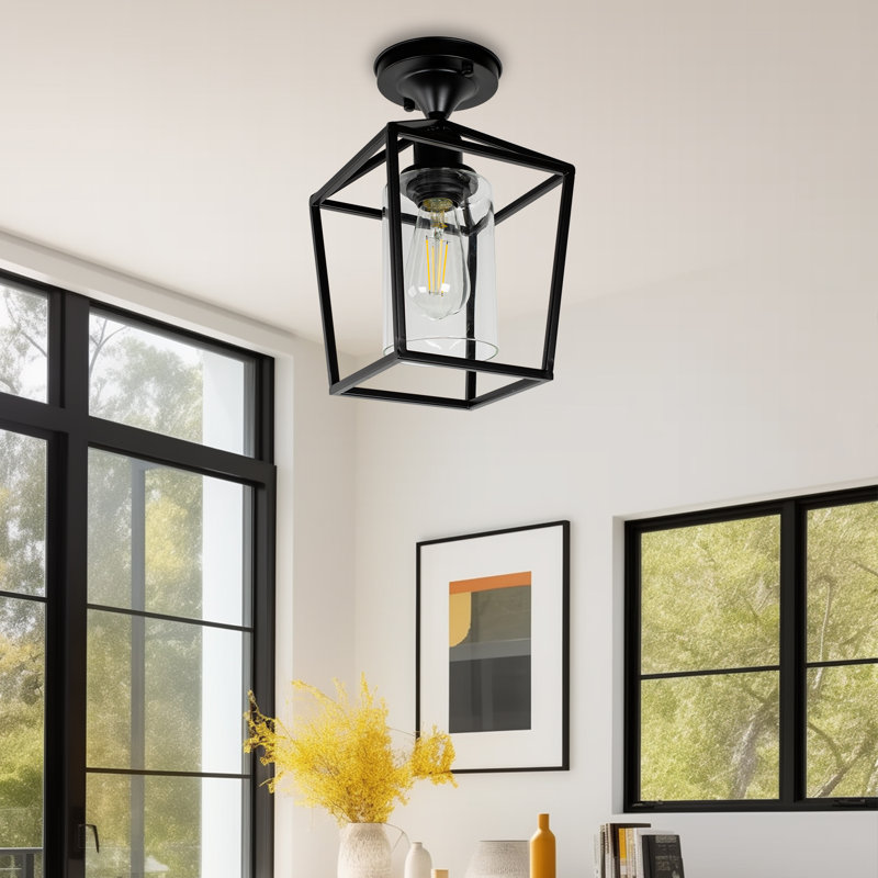 Luminaire encastré Crattic Lantern, Noir mat, H 11,7 po x l 7 po x P 7 po