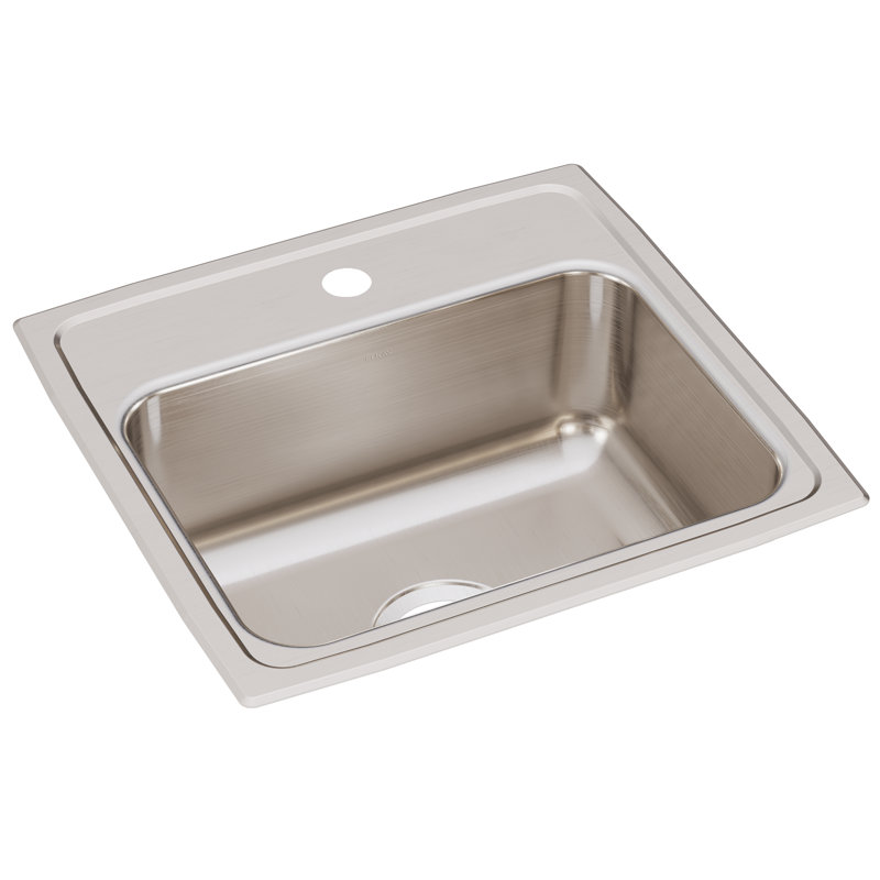 Lustertone Classic Stainless Steel 19" L x 18" W Drop-in Kitchen Sink, 1 hole