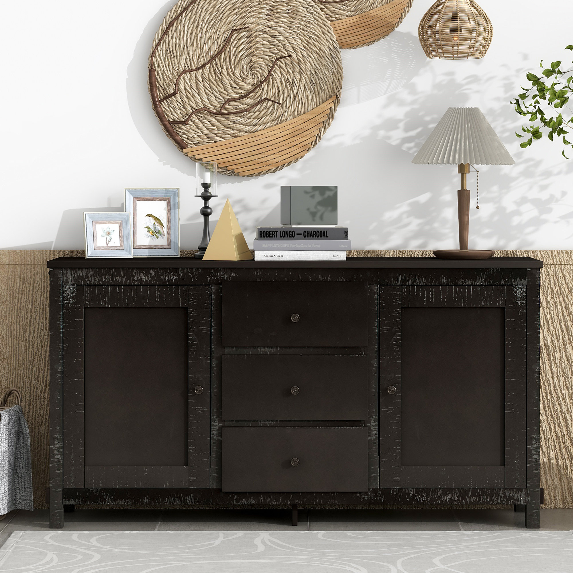 Red Barrel Studio Farwah Solid Wood Accent Cabinet, Sideboards and ...