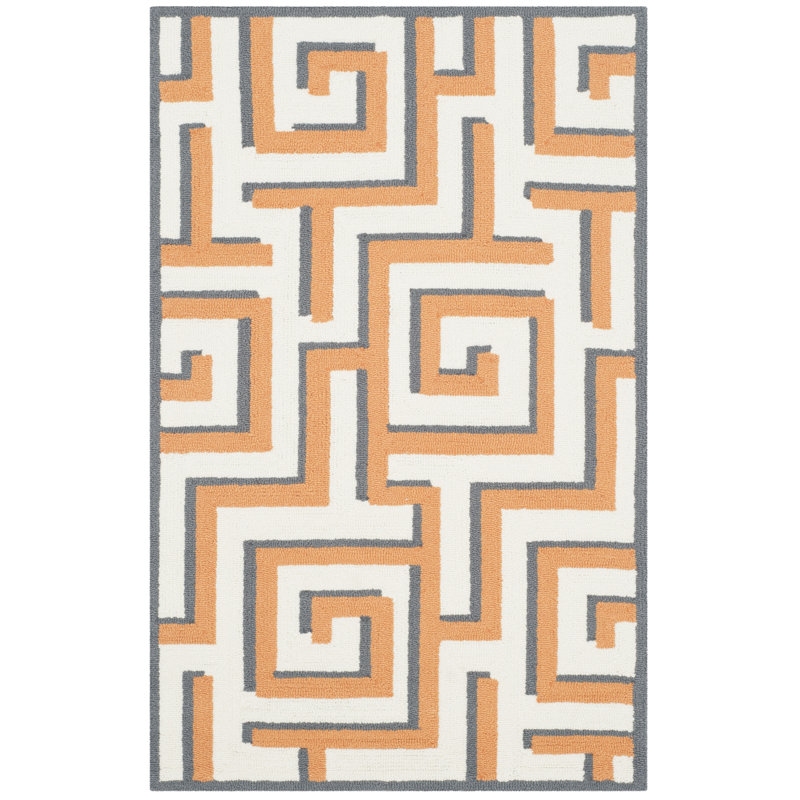 Naya Hand Hooked Performance Geometric Rug, Rectangle 3'6" x 5'6"