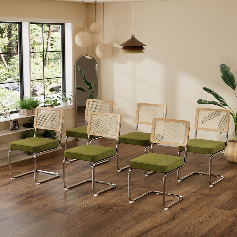 Ensemble de chaises de salle à manger Mid-Century, 6, Vert