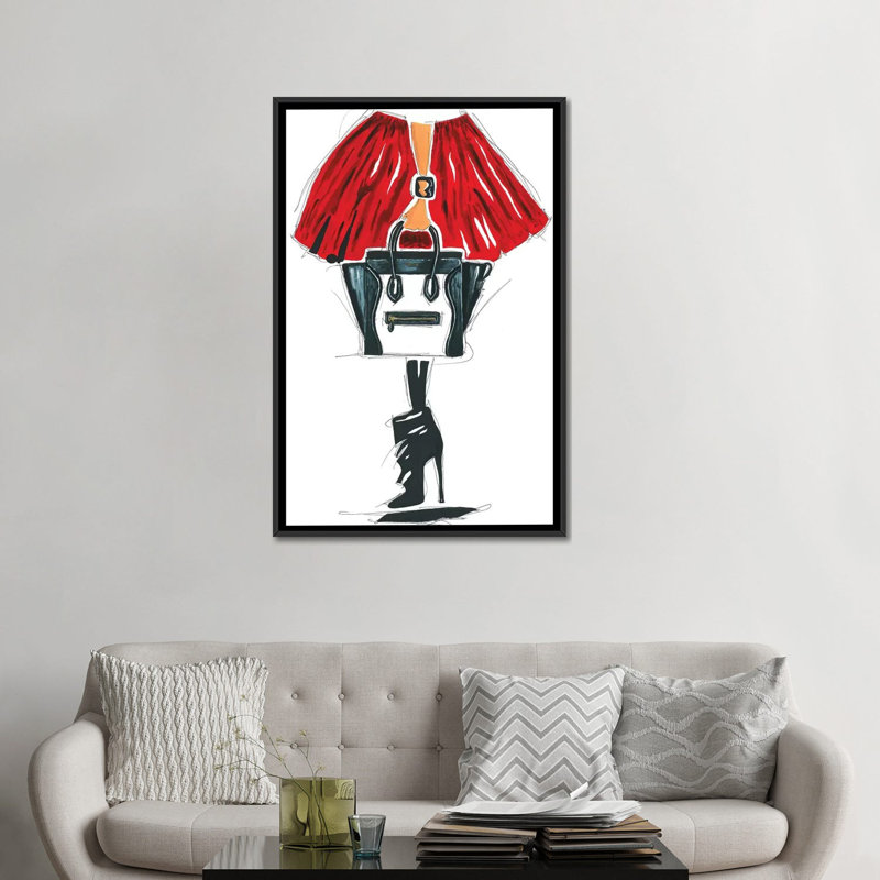 «Celine», reproduction sur toile, H 26 po x l 18 po x P 1,5 po, Toile avec cadre noir, Pas de tapis