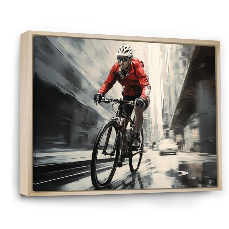 " Bicycle Pedal Power II ", 24" H x 32" W x 1" D, Natural Floater Framed