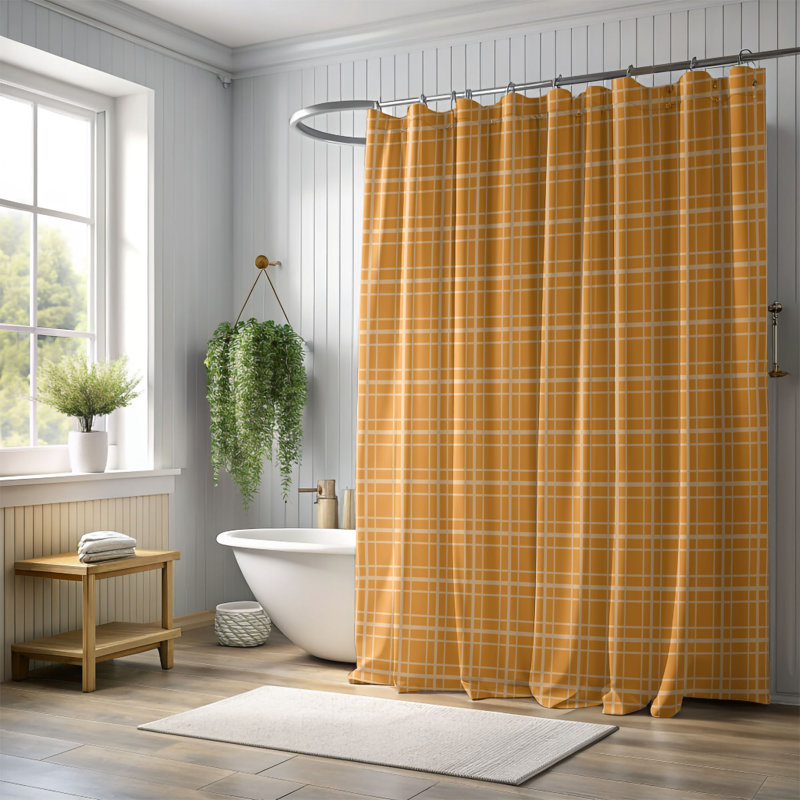 Motif d'automne - Rideau de douche Premium, H 74 po x l 71 po, Pine Tones