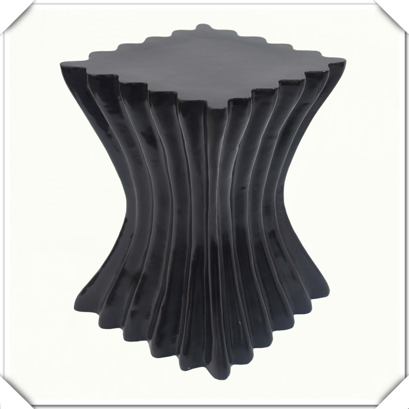 Outdoor Wave Design Side Table Decorative Accent Functional Versatile Practical Stylish Durable, Black