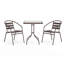 Table carrée en verre et métal de 23,5 po avec 2 chaises empilables en métal et aluminium-1178176567