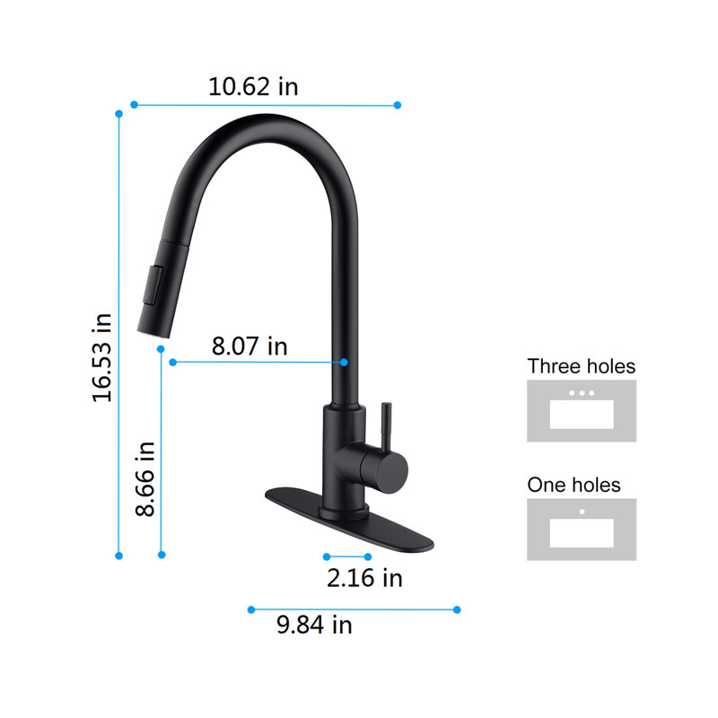 Matte Black Stainless Steel Touch Kitchen Faucet With Pull Down . 360 Rotatable Nozzle For Comprehensive Sink Cleaning. Corrosion And Rust- Surface. Simple Handle To Manage Water Temperature Flow