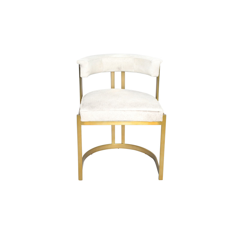 Fauteuil en cuir de vache gris doré doré