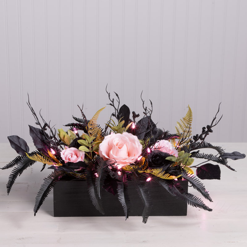 16 po Centre de table d'Halloween mignon et effrayant avec lumières DEL