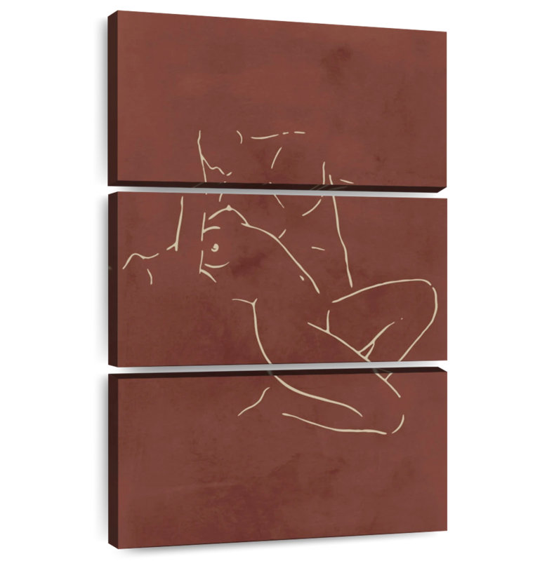 Lovers Body Sketch - Chocolate, 38" H x 24" W