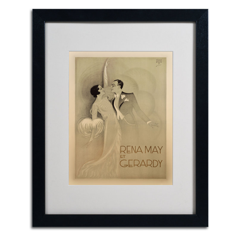 « rena mai et gerardy », reproduction sur toile encadrée, H 14 po x l 11 po x P 0,5 po, Noir