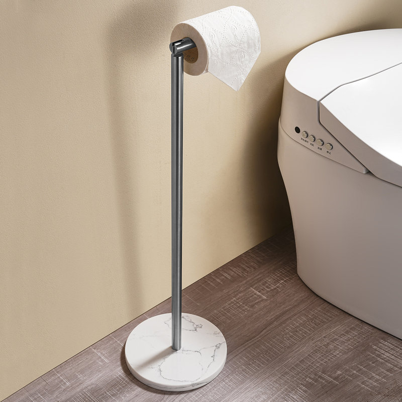 Porte-papier hygiénique sur pied SUS304, Nickel brossé