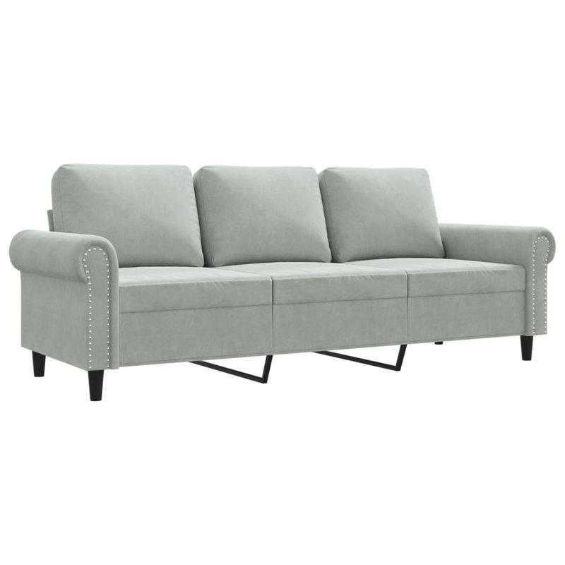 Nyziah 78'' Velvet Sofa, Light Gray 100% Polyester, 31.5" H x 78" W x 30.3" D
