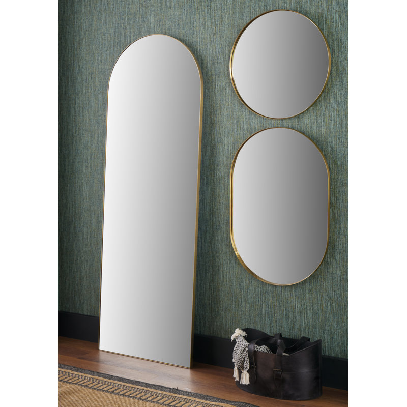 Stainless Steel Arch Wall Mirror, Brushed Nickel