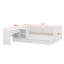 Lit plateforme en bois avec tiroirs, tablettes et coiffeuse-808640738