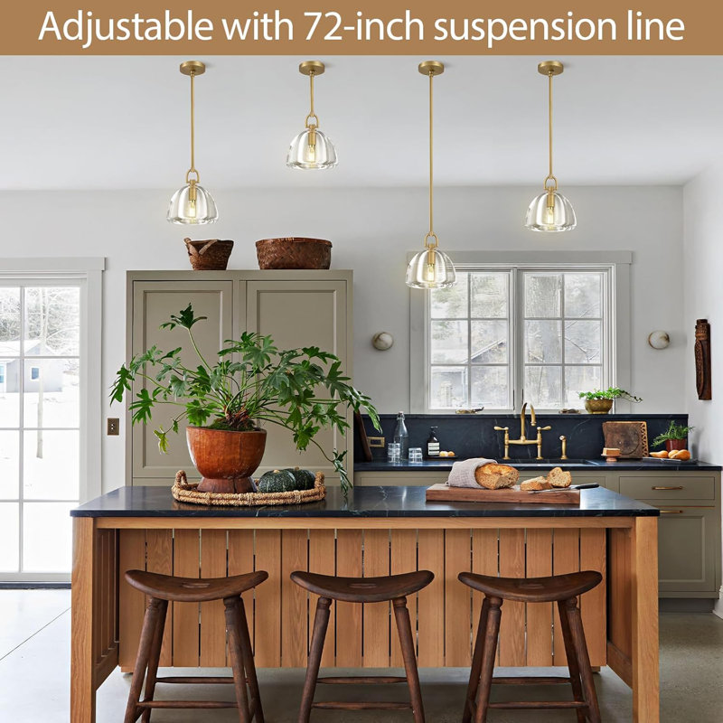 Luminaire suspendu en cristal Terrena, Cuivre