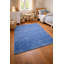 Tapis bleu en laine tissé à la main-510111459