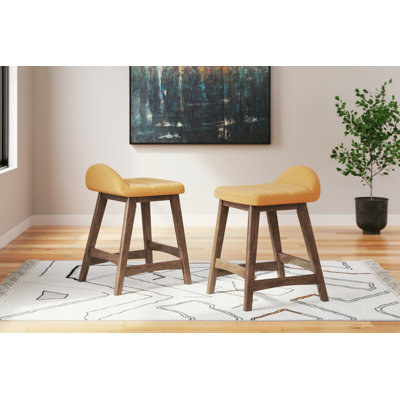 Munana Upholstered Counter Stool with Solid Wood Frame
