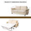 Lit escamotable à 2 places avec matelas 81,5 po beige, avec matelas, en 1 pour les petits espaces, mousse à mémoire de forme confortable, lin moderne en bois massif et base en fer, siège, canapé convertible, lit, caractéristique, appartement,-1720108510