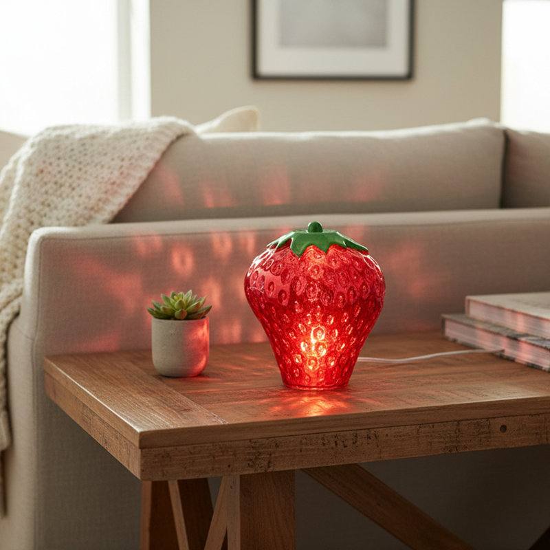 Led Glass Strawberry Decor