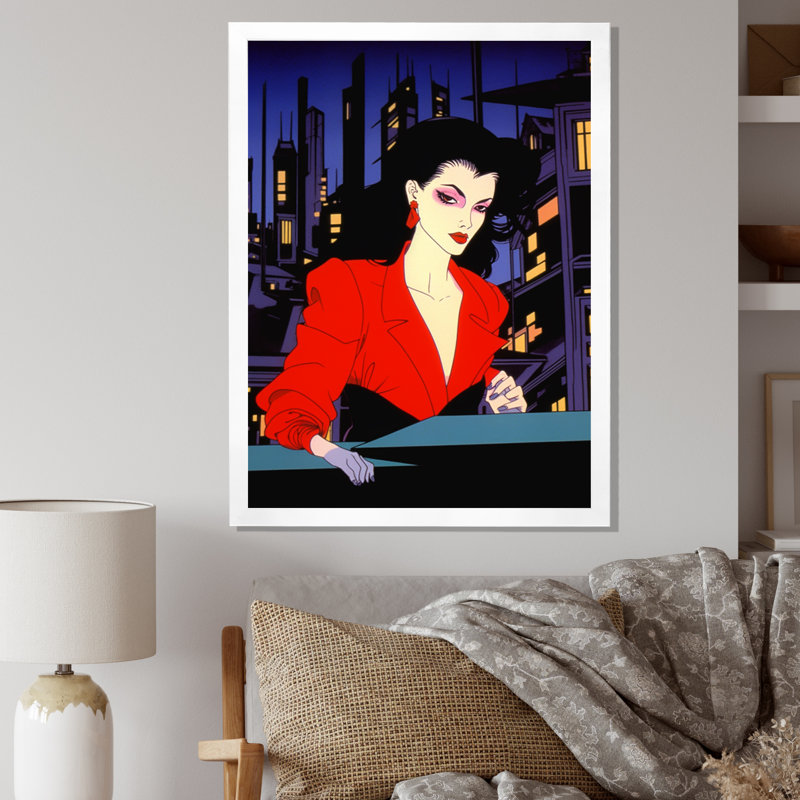 Pop Art Night Life Diva I, H 20 po x l 12 po x P 1 po, Cadre photo blanc