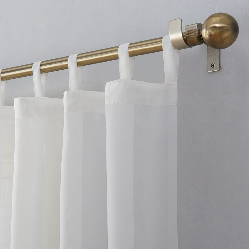 Panneau de rideau transparent en polyester, l 59 po x L 95 po, Blanc