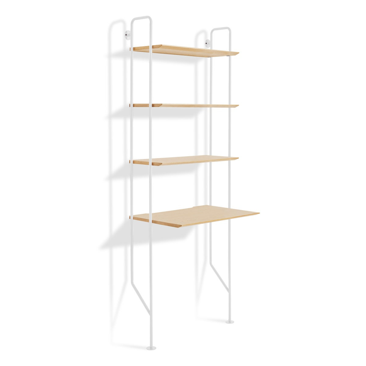 Hitch Etagere Bookcase, White Body/Natural Cubbie