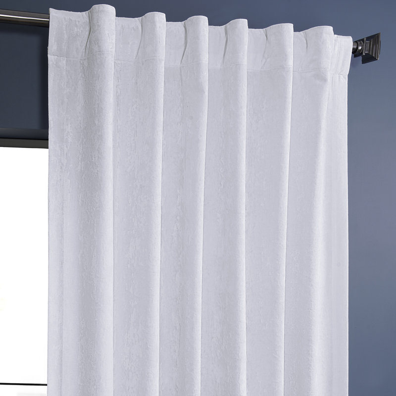 Tondrea Lush Crush Velvet Curtains, Room Darkening Curtain for Bedroom and Living Room (1 Panel), 50" W x 84" L, Pearl White