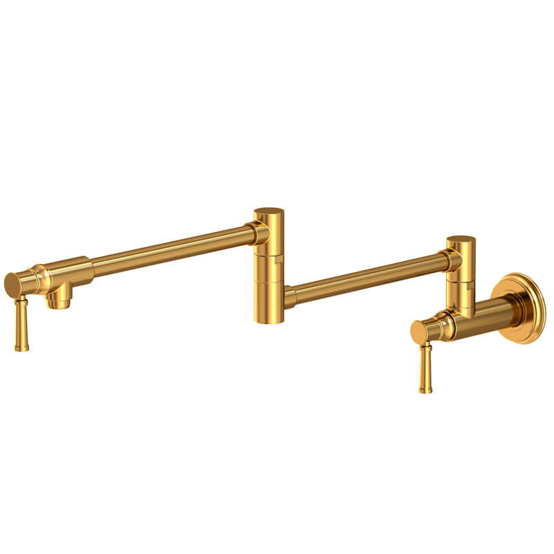 Stripling Wall Mount Pot Filler, Aged Brass