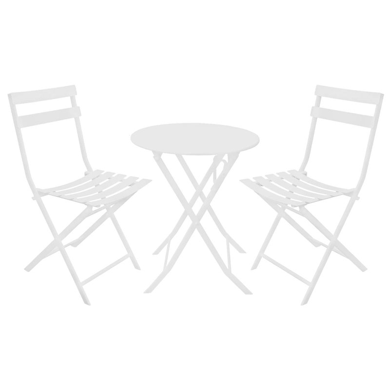 Biehle 2 - Person Patio Dining Set with Round Table, White