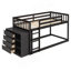 Lit superposé simple au-dessus de simple avec 4 tiroirs et 3 tablettes-582975975