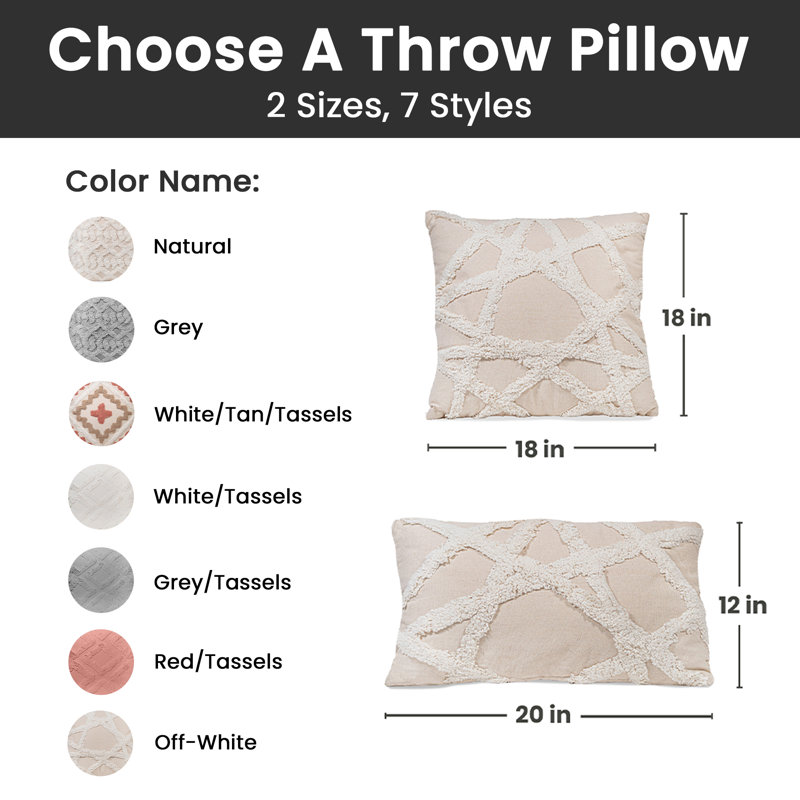  Throw Pillow, Off-White