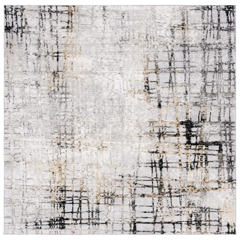 Meadow 500 Performance Abstract Rug, Square 6'7"
