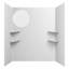 Panneaux muraux de douche, l 60 po x P 36 po x H 75 po, 0,14 po (3,5 mm) d'épaisseur, ensemble de 3 panneaux de douche imperméables SMC, ensemble de panneau de baignoire mural à installation rapide et ajustable avec 4 tablettes en verre
